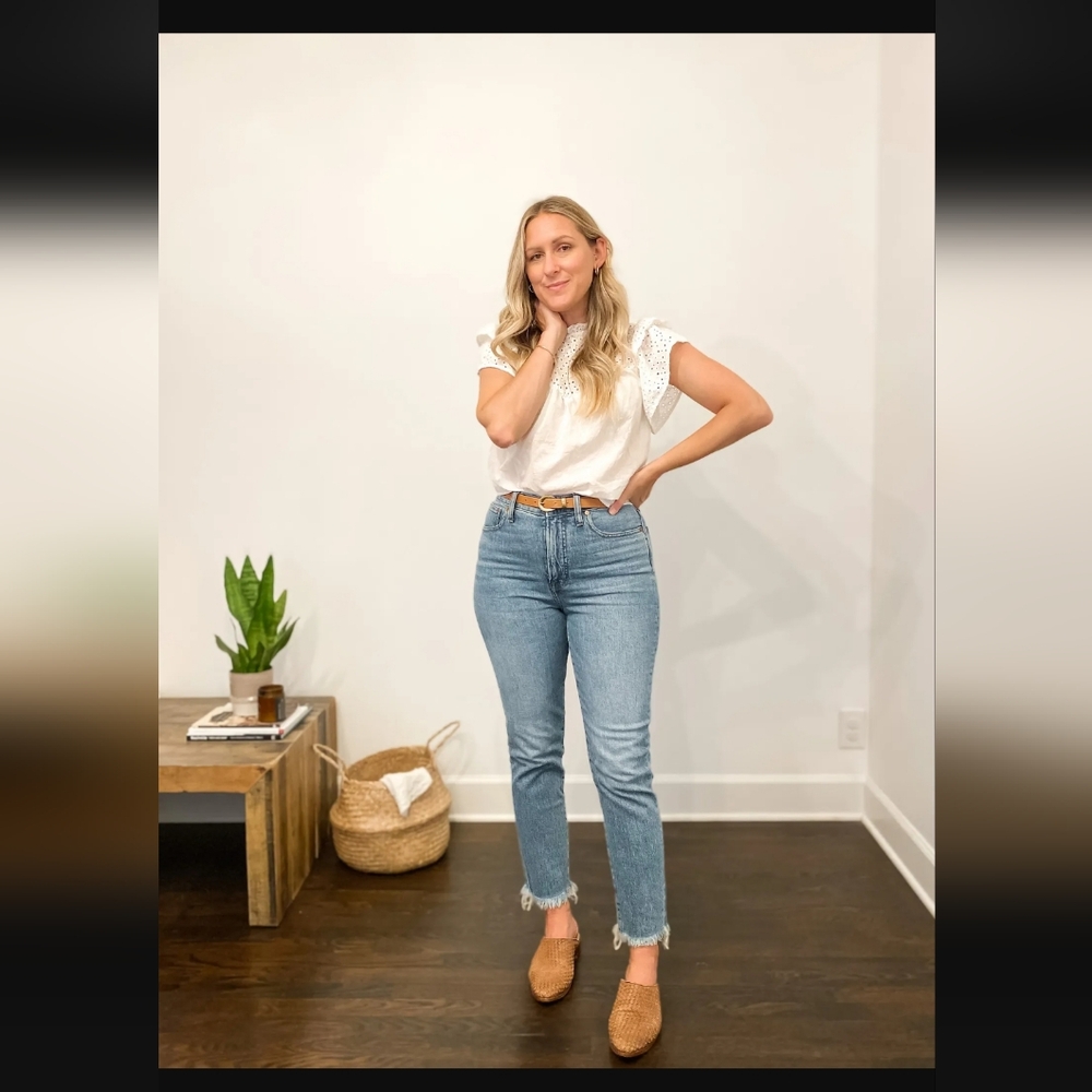 Madewell The Perfect Vintage Jean Light Wash Raw Hem 26P Petite - Picture 1 of 5
